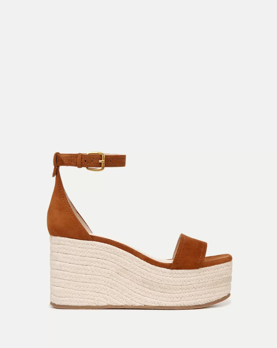 Veronica Beard Shoes | All Shoes>Gianna Raffia Wedge Heel Caramel