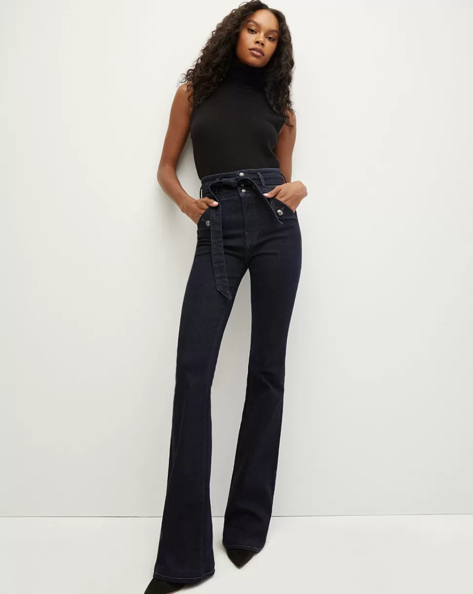 Veronica Beard Jeans>Giselle Skinny Flare-Leg Jeans Indigo