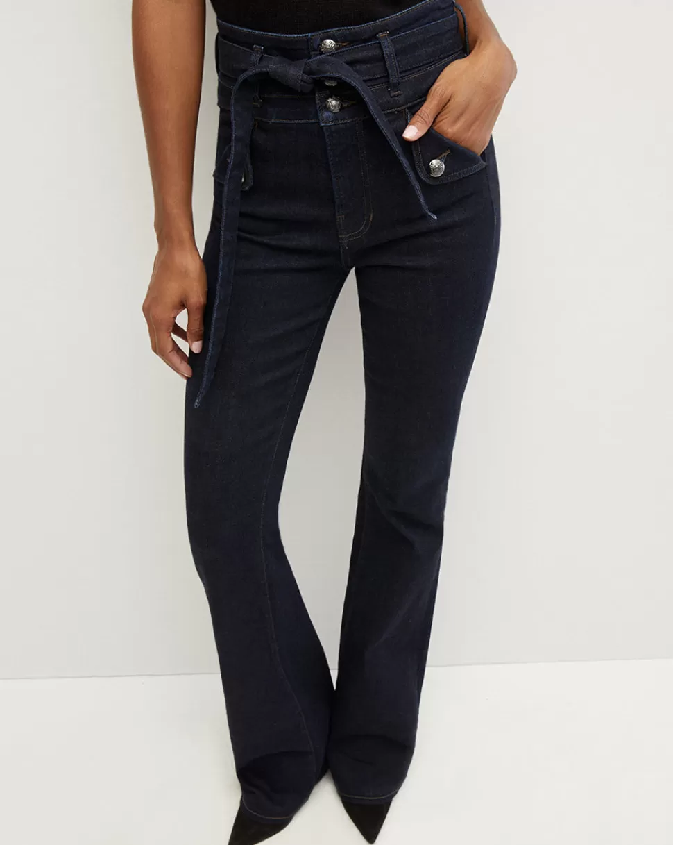 Veronica Beard Jeans>Giselle Skinny Flare-Leg Jeans Indigo