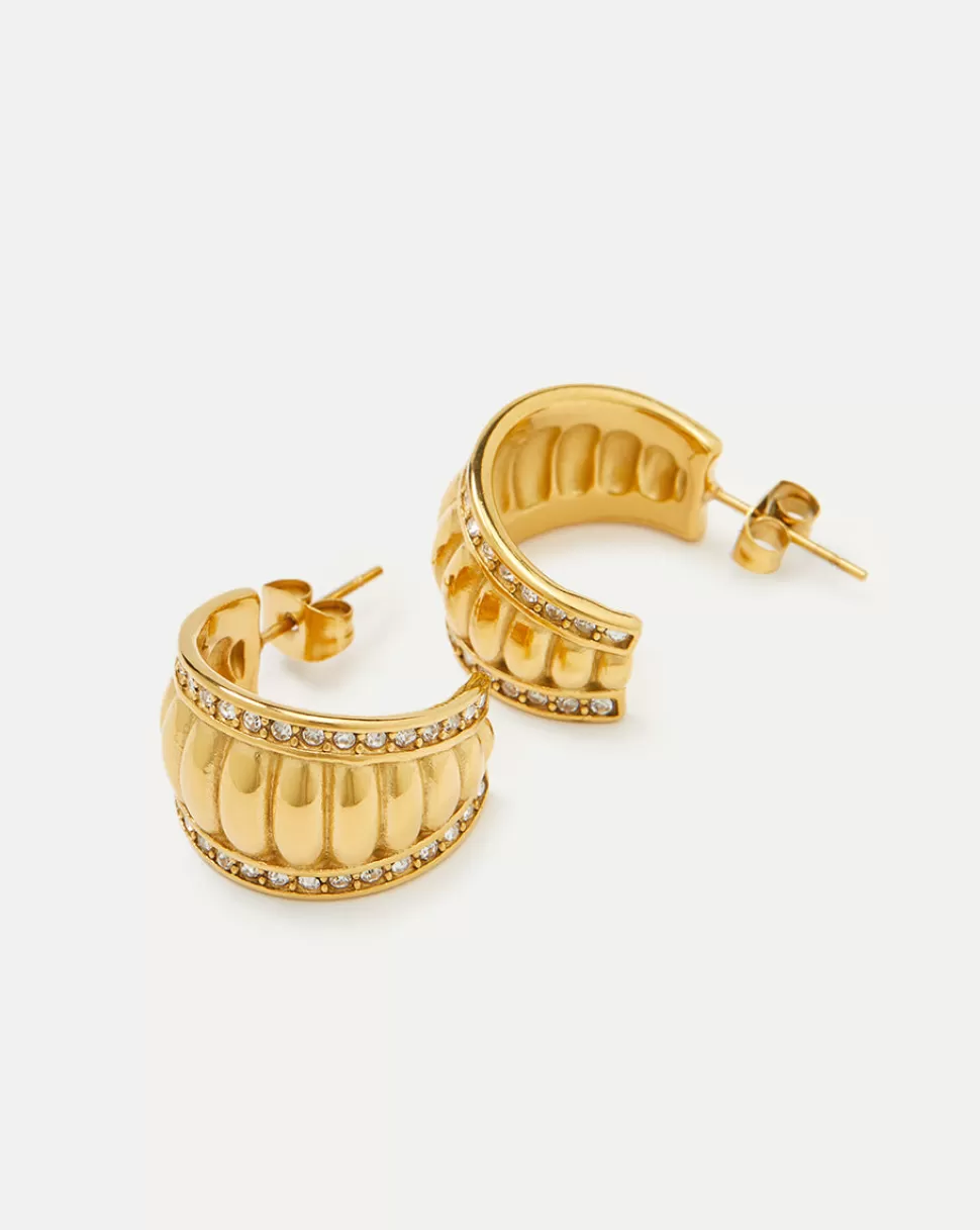 Veronica Beard Home & Accessories | Accessories> Crystal Croissant Earrings Gold