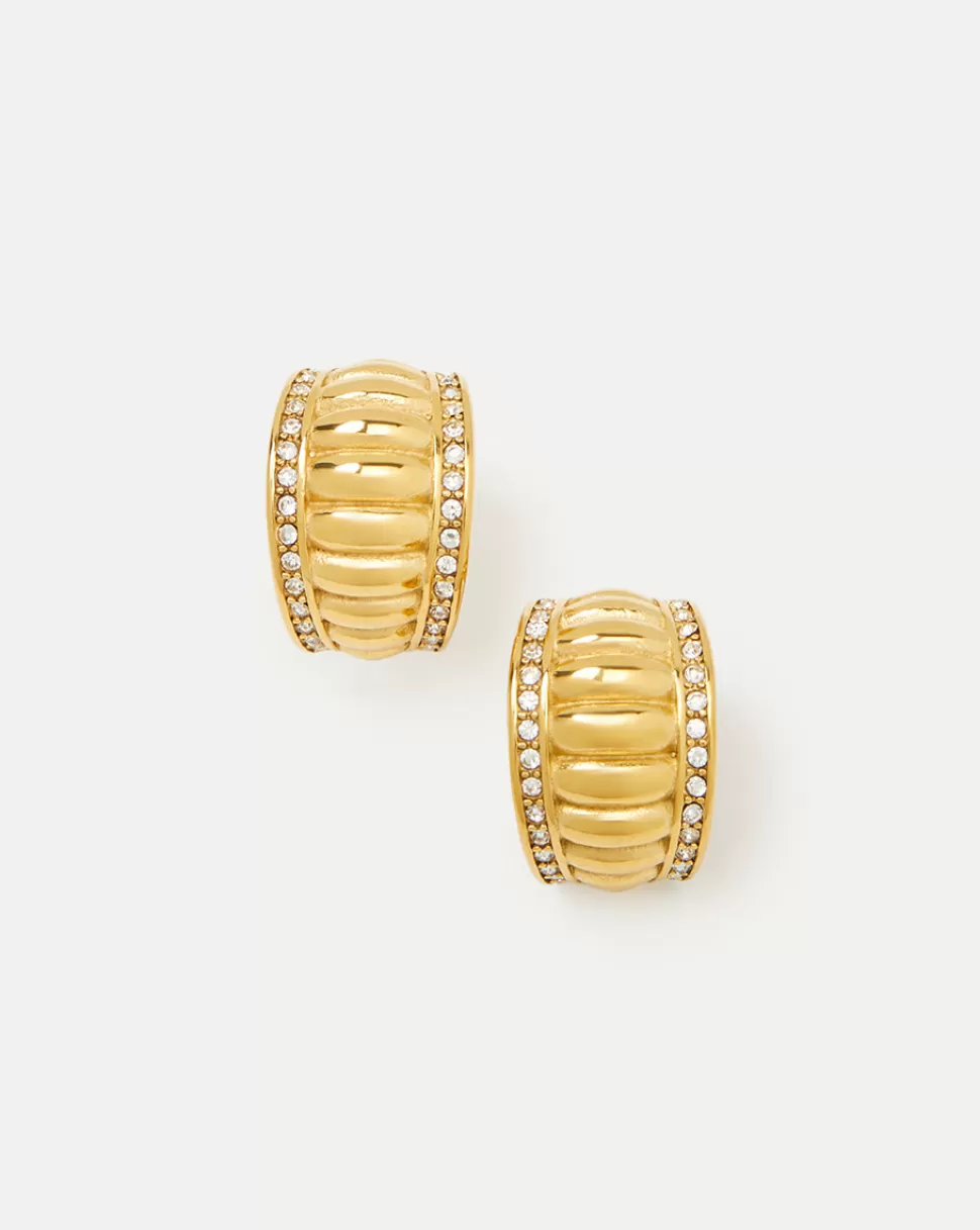 Veronica Beard Home & Accessories | Accessories> Crystal Croissant Earrings Gold