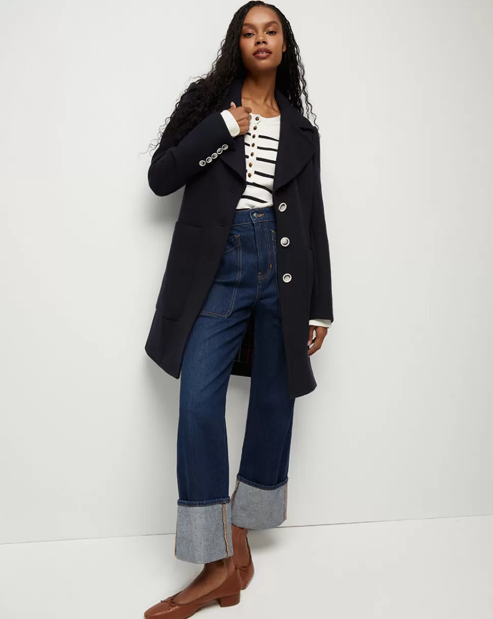 Veronica Beard Best Sellers | Clothing>Grover Water-Repellent Trench Coat Navy Multi