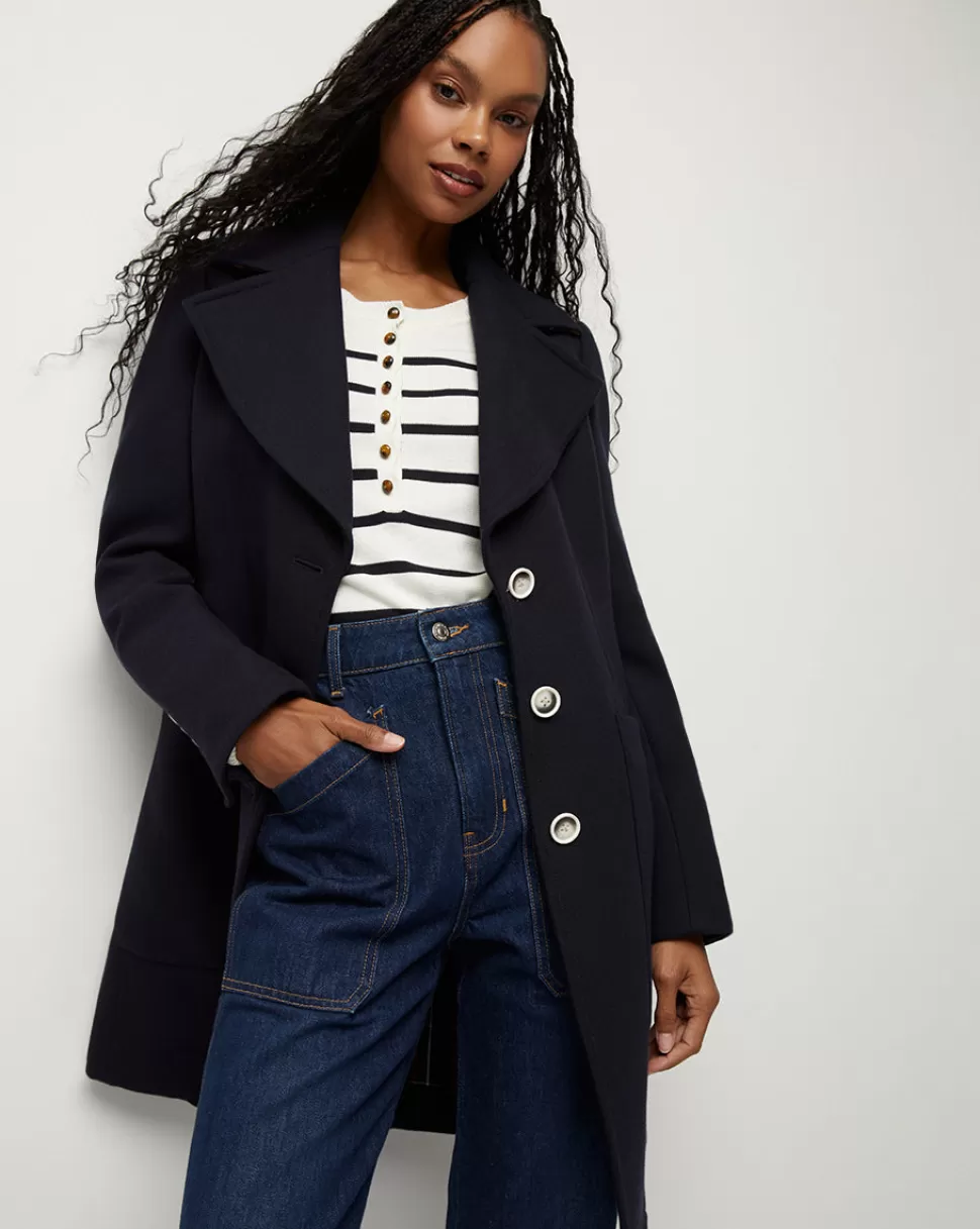 Veronica Beard Best Sellers | Clothing>Grover Water-Repellent Trench Coat Navy Multi