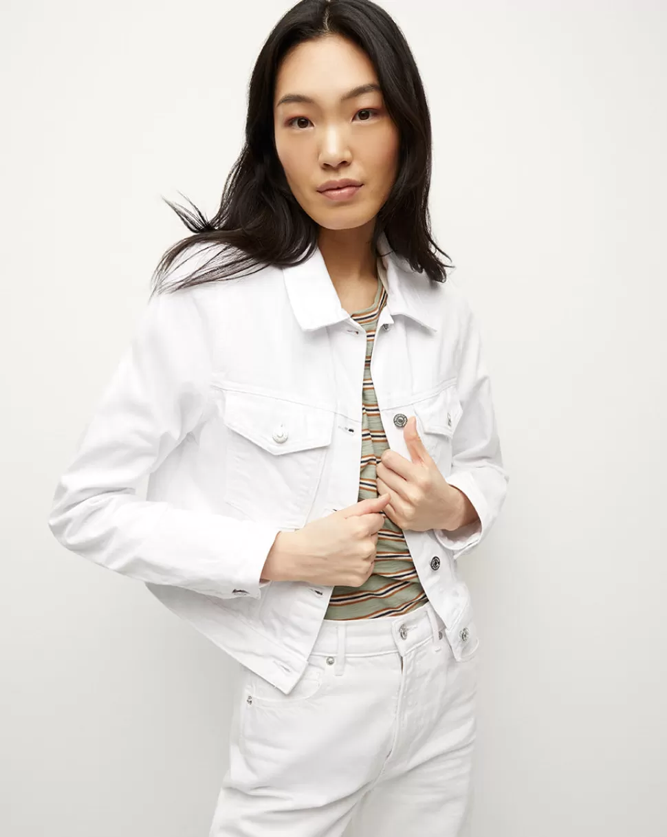 Veronica Beard Clothing | Jackets & Vests>Hartford Cropped Denim Jacket White