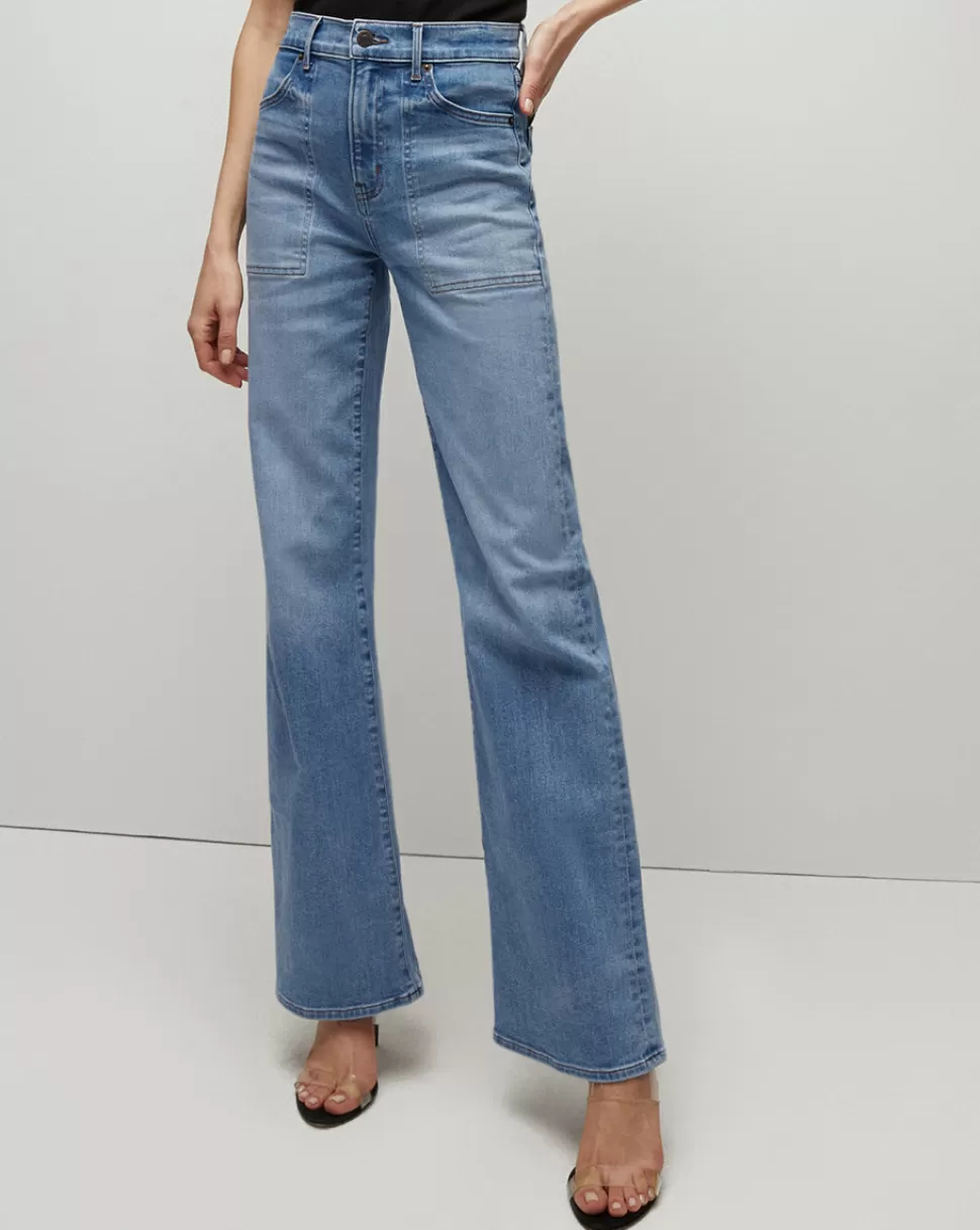 Veronica Beard Jeans>High-Rise Wide-Leg Crosbie Jeans Amethyst