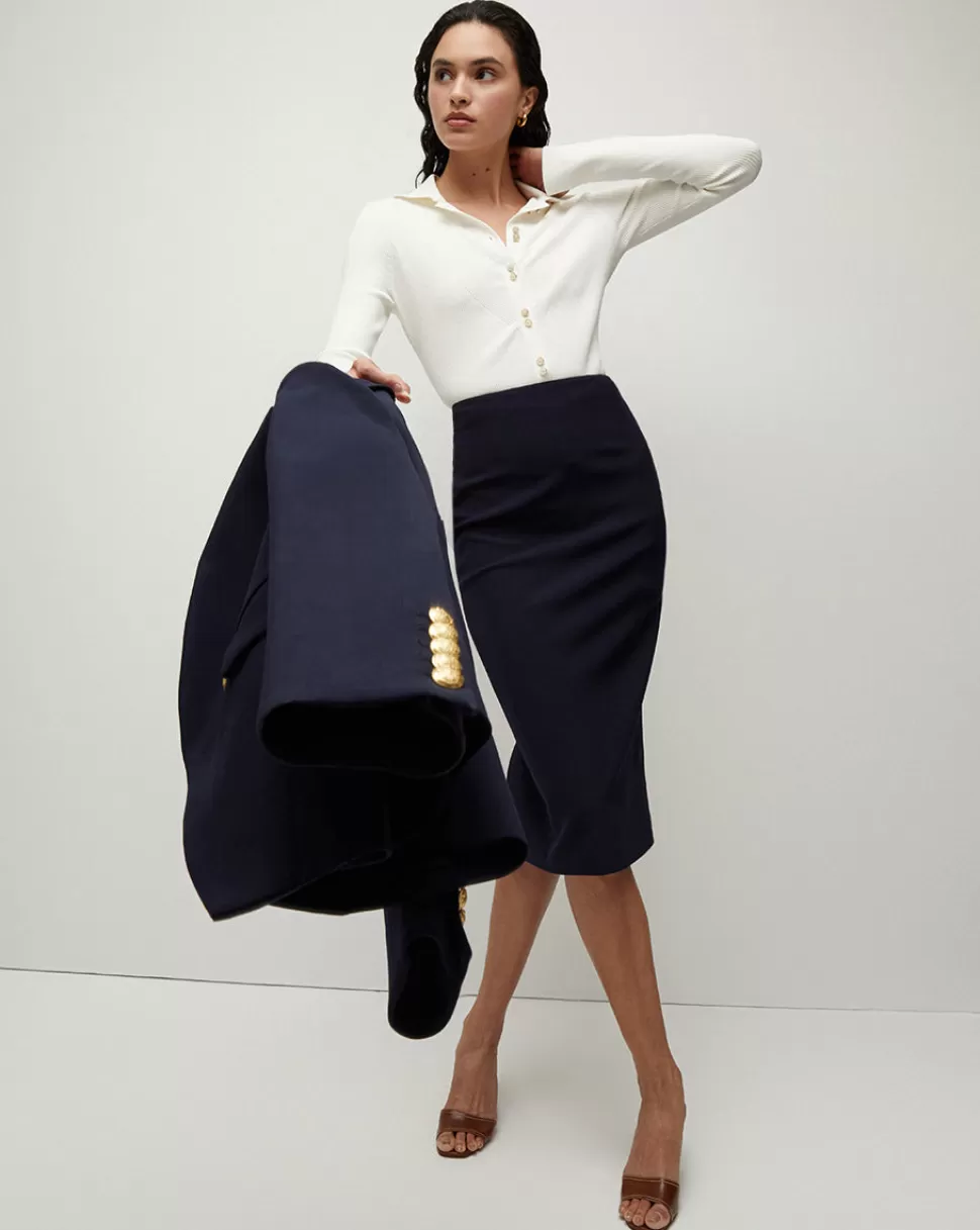 Veronica Beard Clothing | Skirts & Shorts>Holmes Midi Pencil Skirt Navy