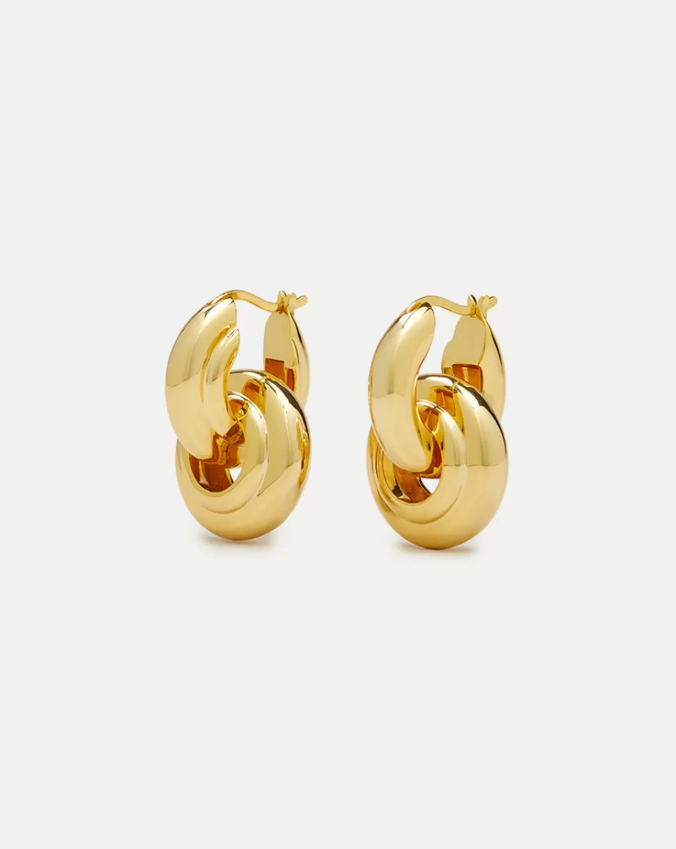 Veronica Beard Home & Accessories | Accessories>Interlocking Hoop Earring Gold