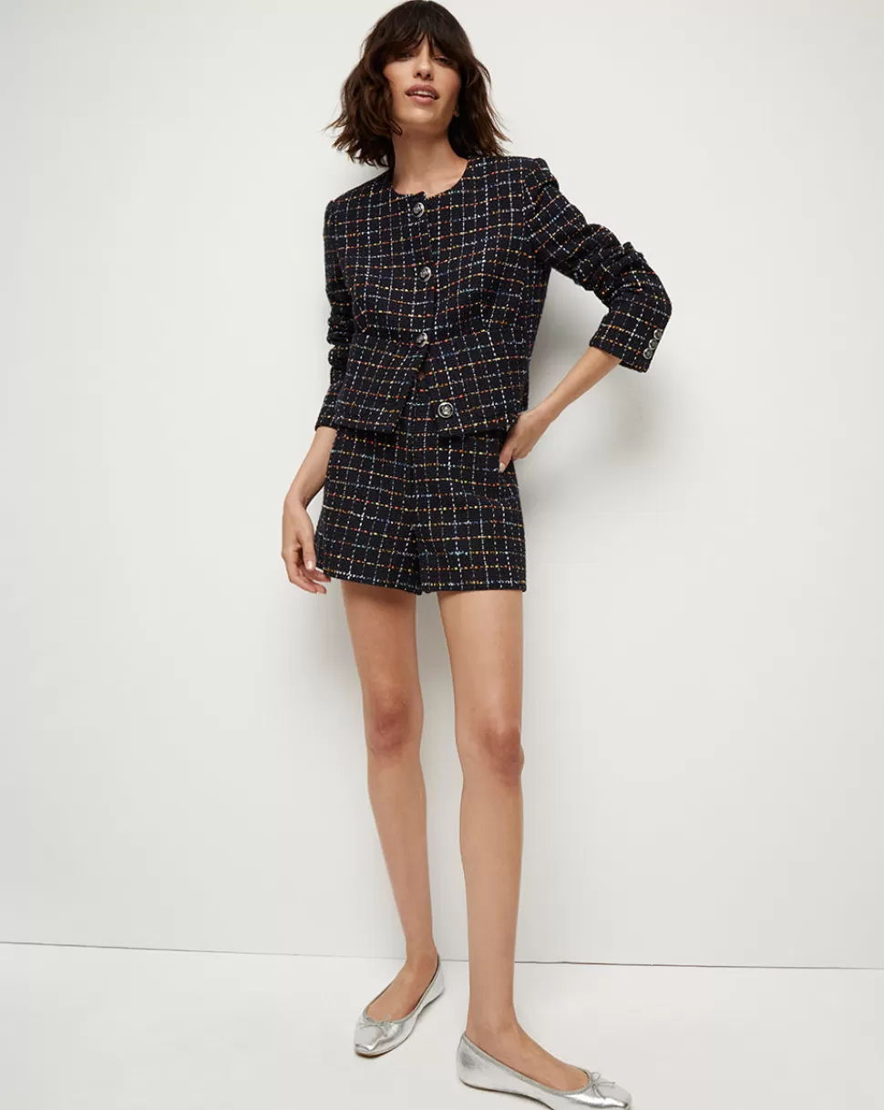 Veronica Beard Clothing | Skirts & Shorts>Jazmin High-Waisted Tweed Short Navy Multi