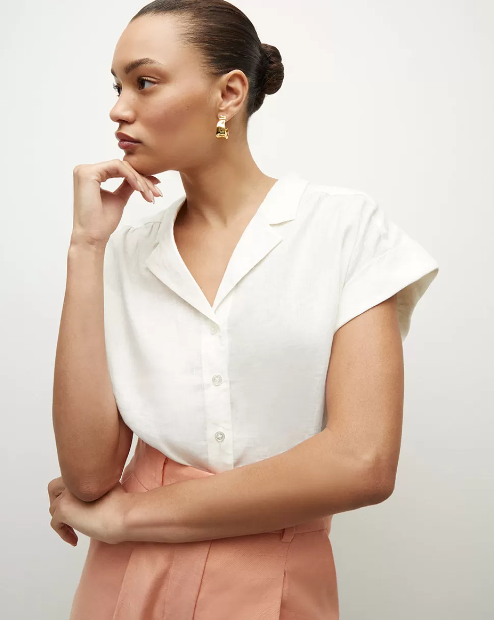 Veronica Beard Tops & Tees | Clothing>Kasa Linen Button-Down Top White