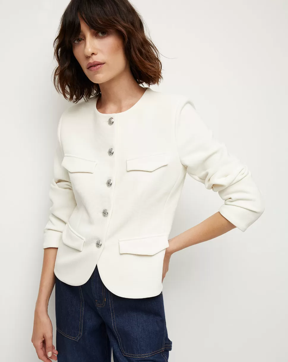 Veronica Beard Best Sellers | Clothing>Kensington Fitted Knit Jacket Ivory