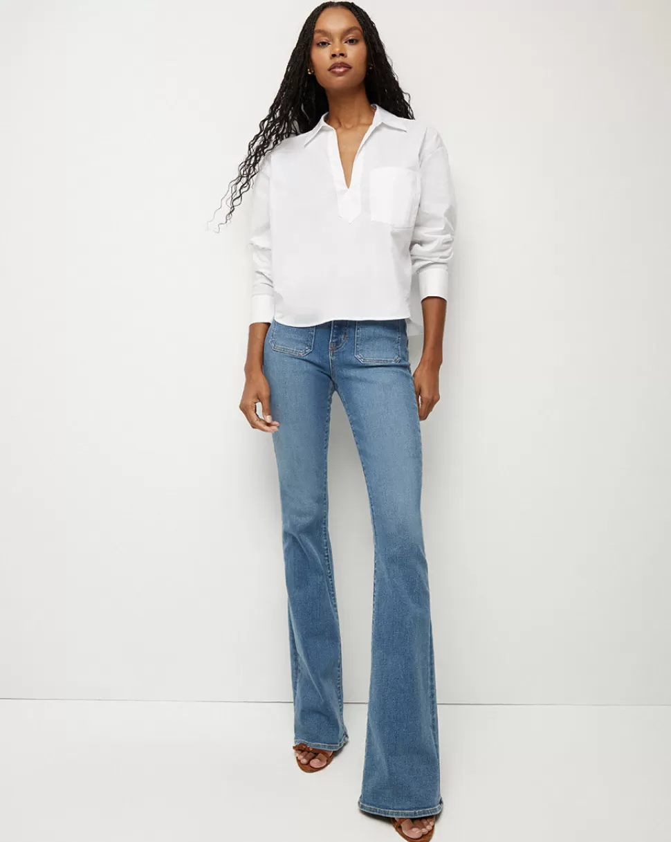 Veronica Beard Tops & Tees | The Vacation Edit>Khai Poplin V-Neck Top White