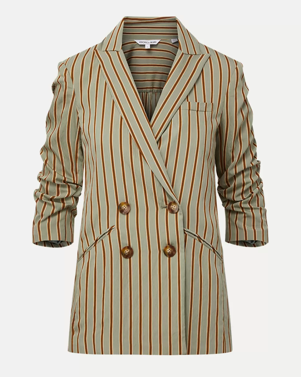 Veronica Beard Clothing | Jackets & Vests>Kiernan Pinstripe Boyfriend Jacket Seafoam Multi