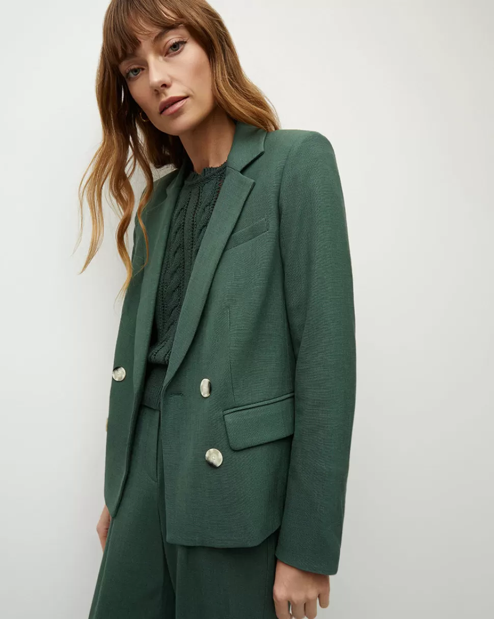 Veronica Beard Clothing | Jackets & Vests>Kona Sateen Green Jacket Forest