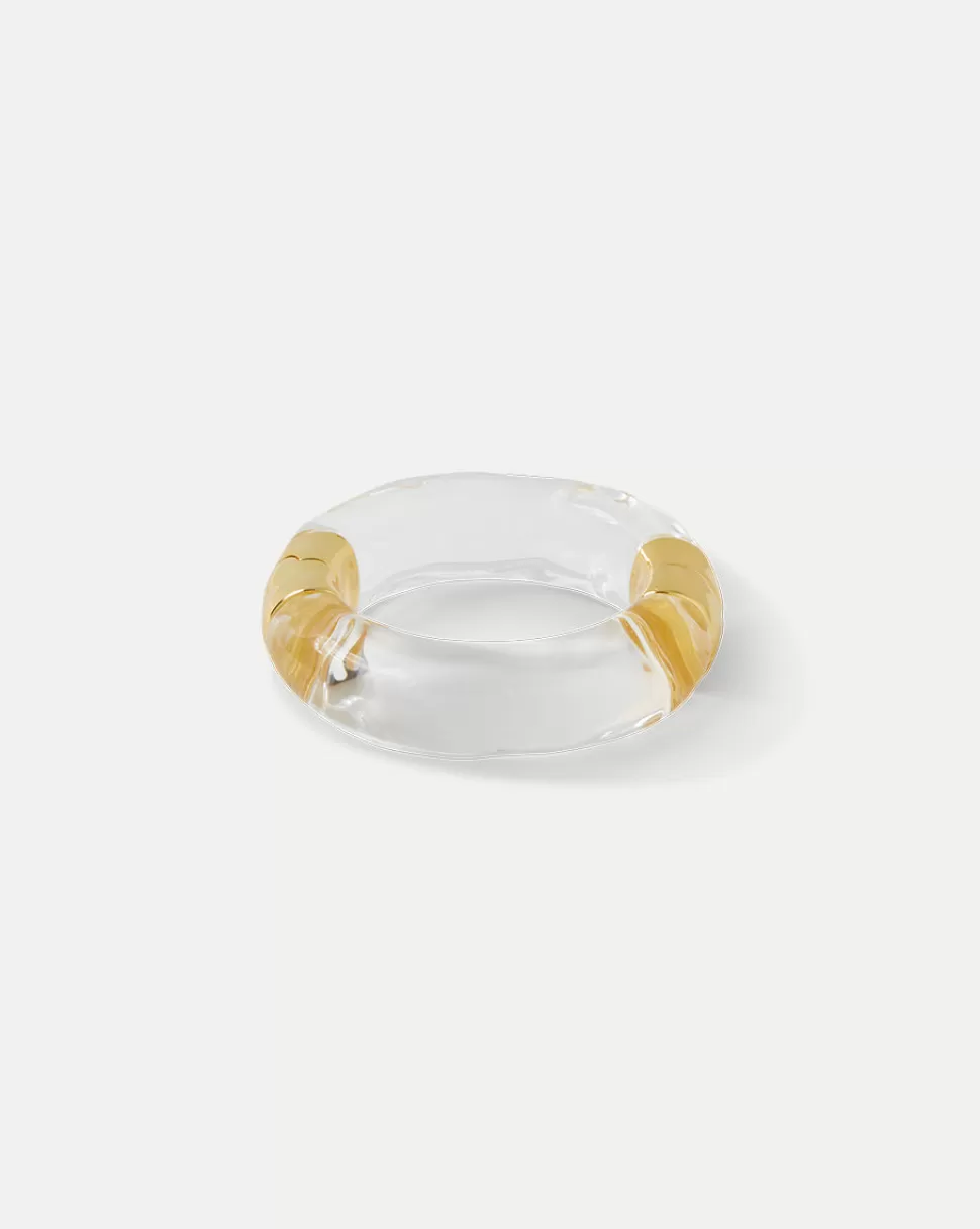 Veronica Beard Home & Accessories | Accessories>Large Molten Lucite Bangle Bracelet Clear/Gold