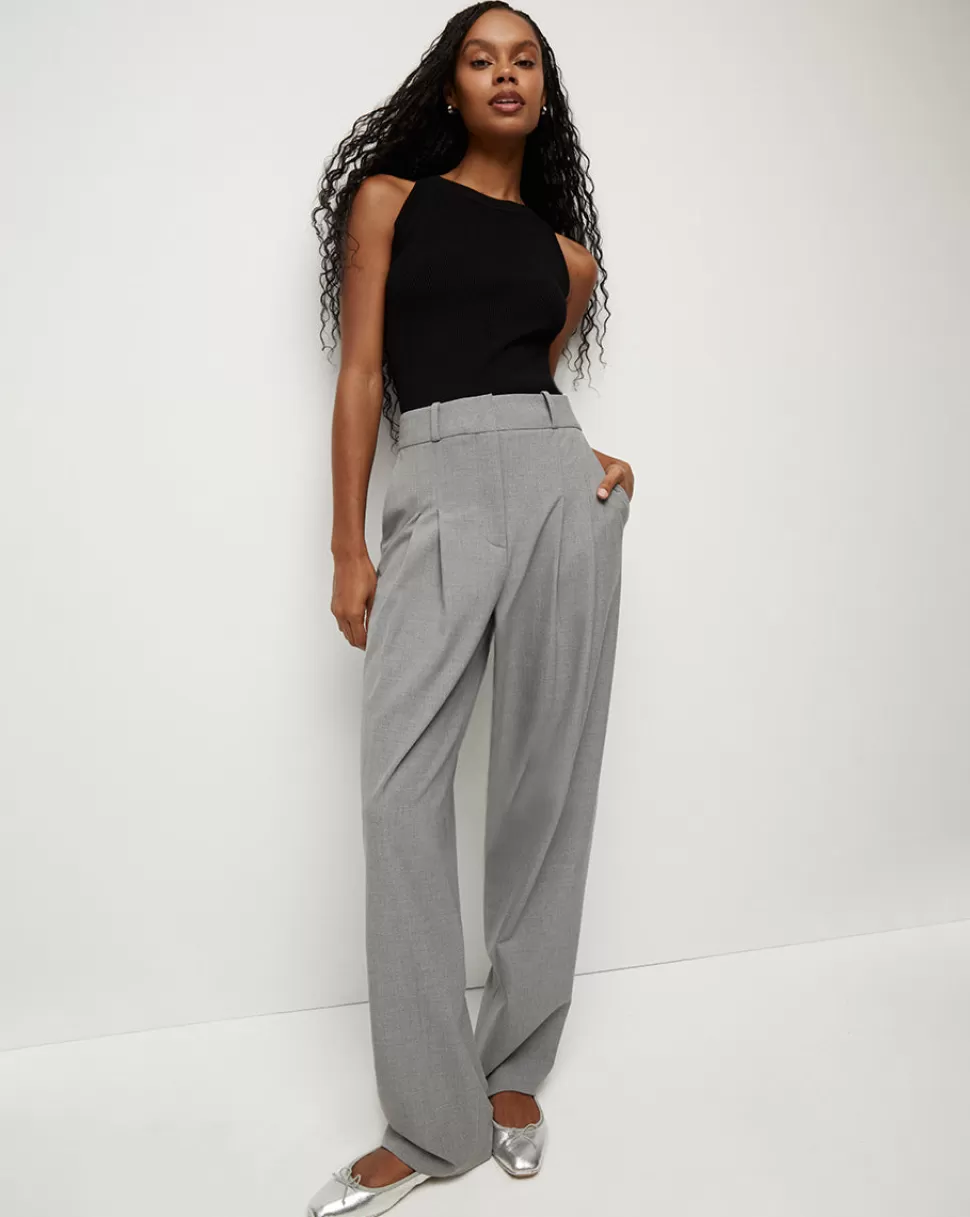 Veronica Beard Clothing | Pants>Legarde Relaxed-Fit Suit Pant Heather Grey