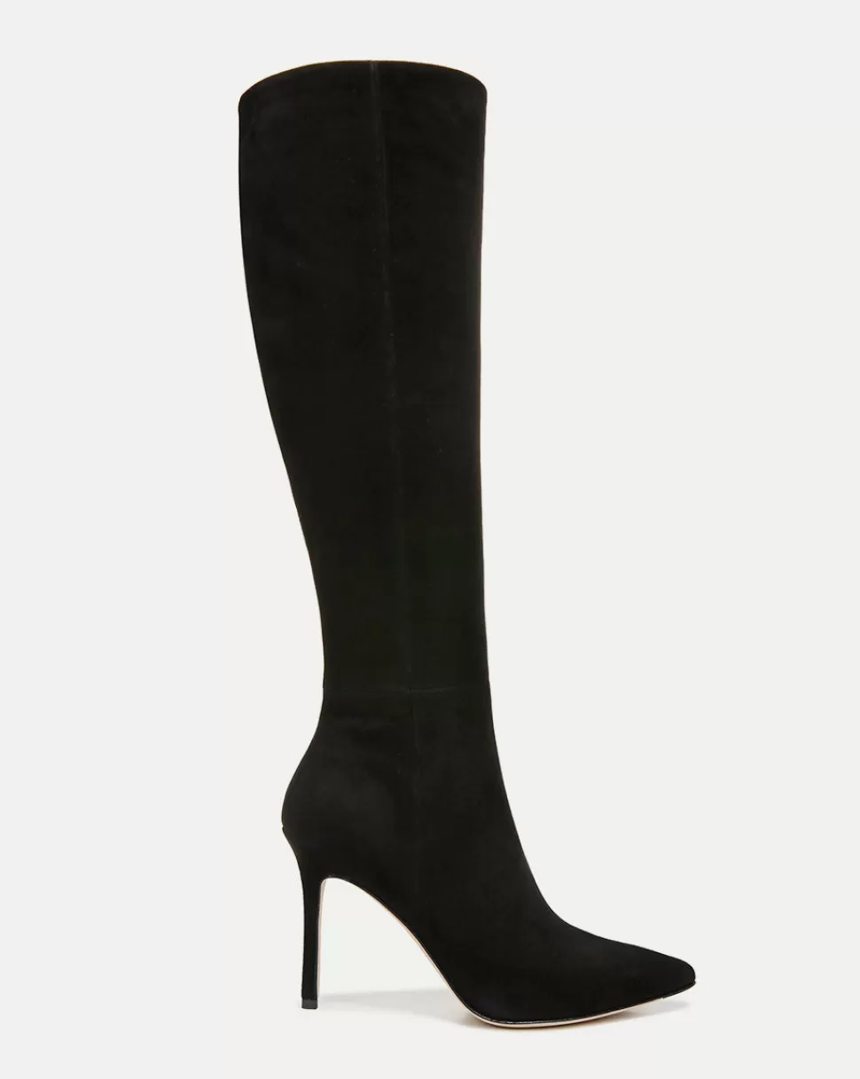 Veronica Beard Extended Sizing | Shoes>Lisa Suede Tall Boot Wide Calf Black