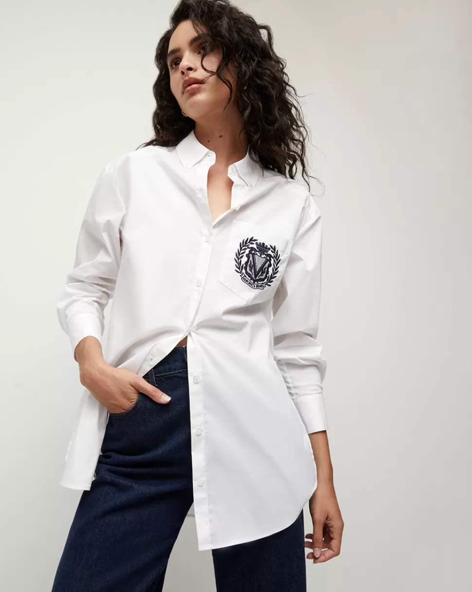 Veronica Beard Tops & Tees | Cult Classics>Lloyd Logo Crest Button-Down Shirt White