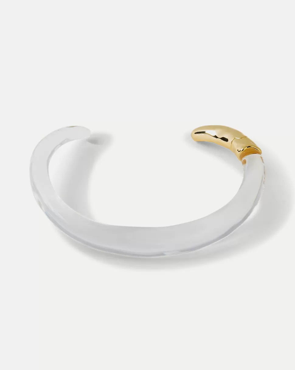 Veronica Beard Home & Accessories | Accessories>Lucite Hinge Collar Necklace Clear/Gold