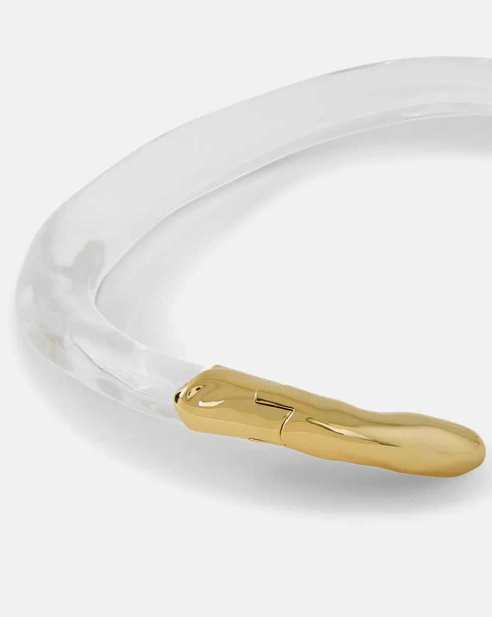 Veronica Beard Home & Accessories | Accessories>Lucite Hinge Collar Necklace Clear/Gold