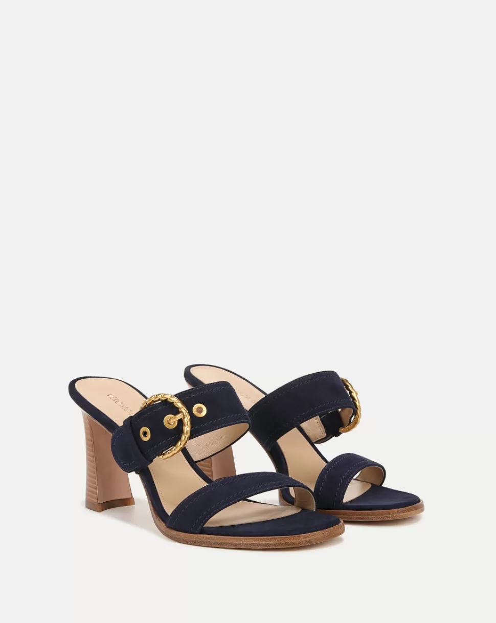 Veronica Beard Shoes | All Shoes>Margaux Suede Buckle Sandal Navy