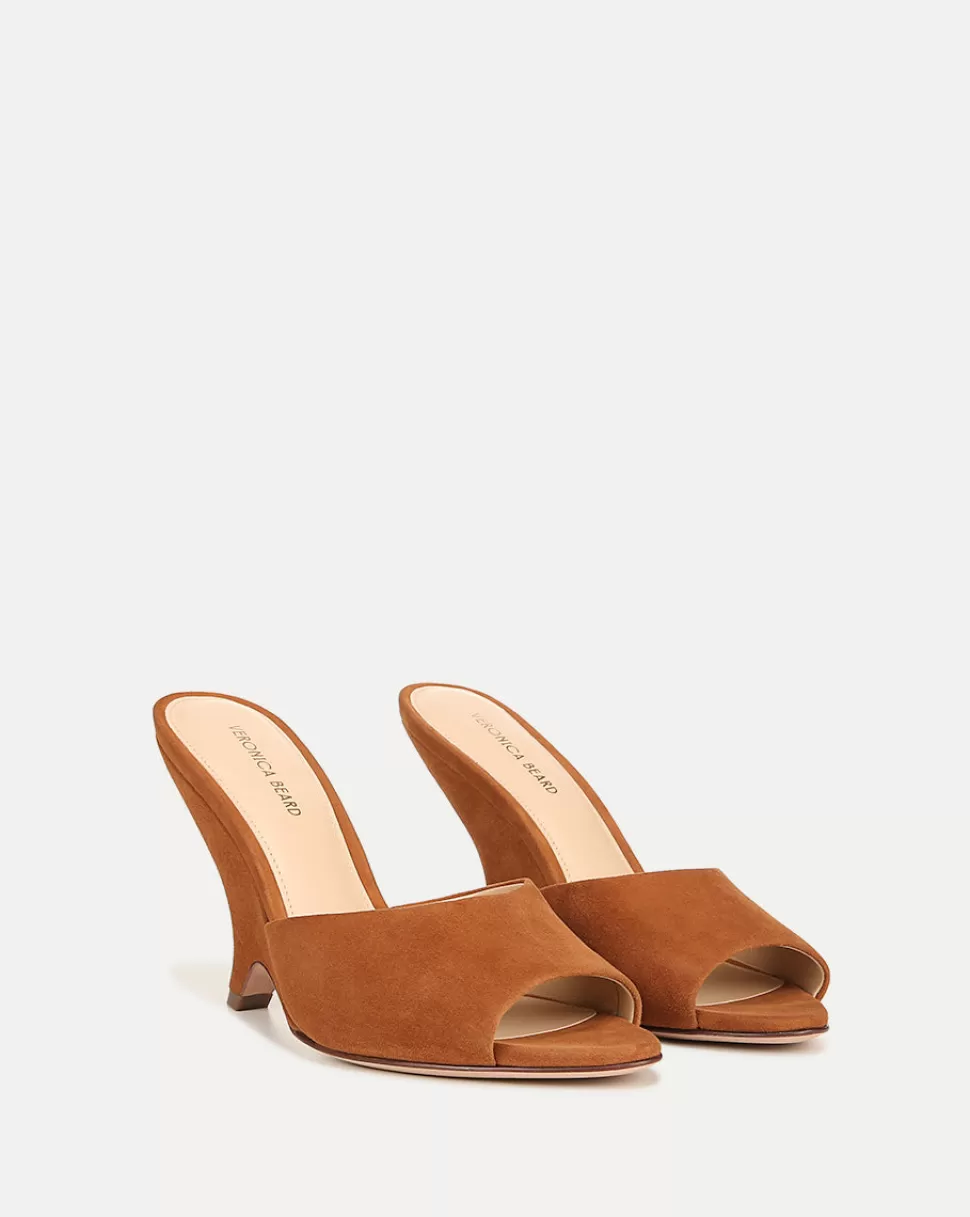 Veronica Beard Shoes | All Shoes>Mila Sculpted Wedge Slide Suede Sandal Caramel