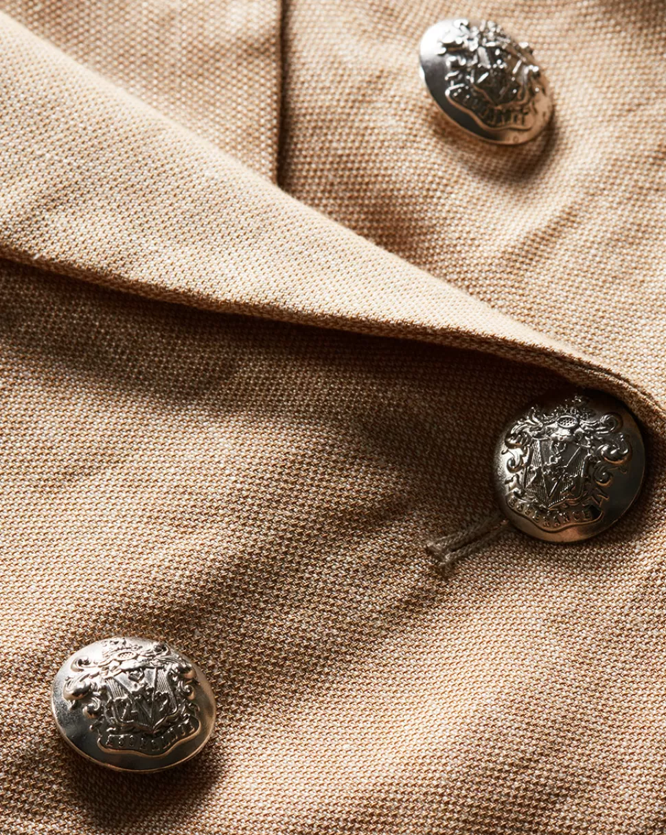 Veronica Beard Jackets & Vests | Extended Sizing>Miller Linen Dickey Jacket Khaki Melange