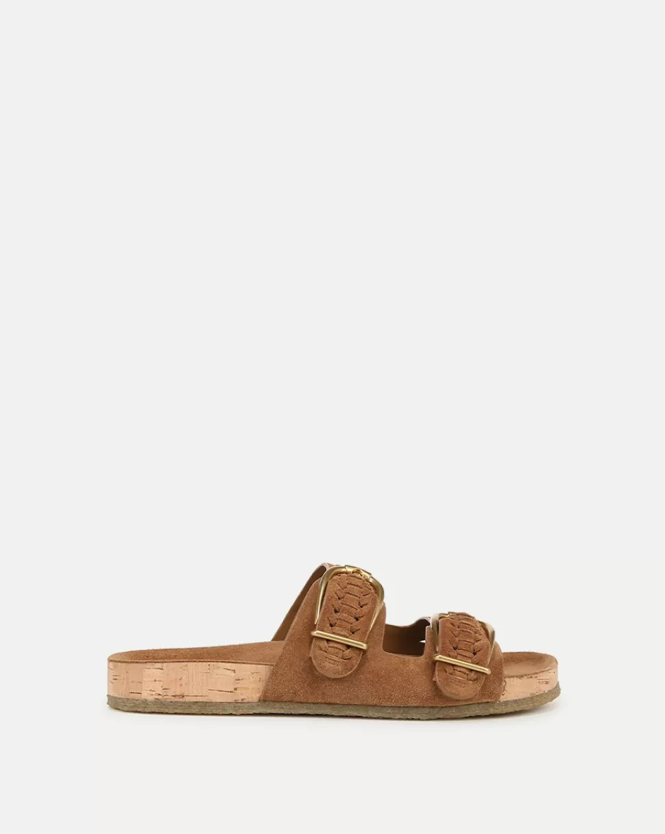 Veronica Beard Shoes | All Shoes>Paige Brown Double-Strap Buckle Sandal Hazelwood