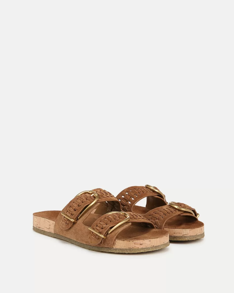 Veronica Beard Shoes | All Shoes>Paige Brown Double-Strap Buckle Sandal Hazelwood