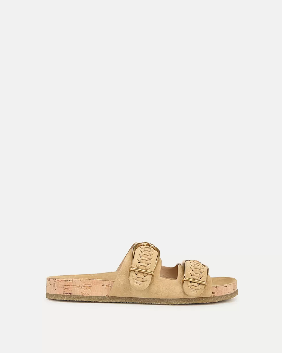 Veronica Beard Shoes | All Shoes>Paige Light Brown Suede Buckle-Strap Sandal Desert