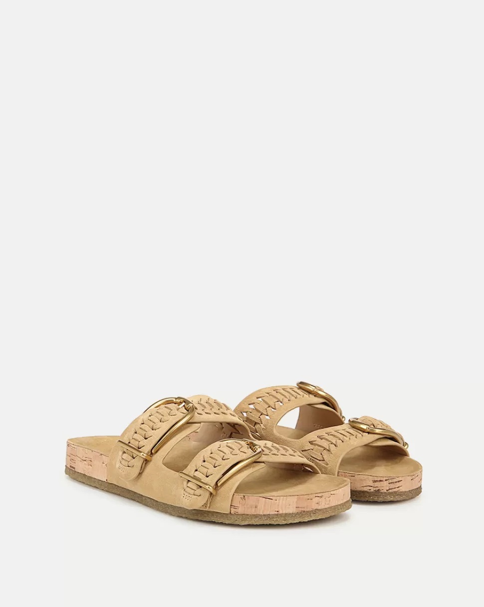 Veronica Beard Shoes | All Shoes>Paige Light Brown Suede Buckle-Strap Sandal Desert