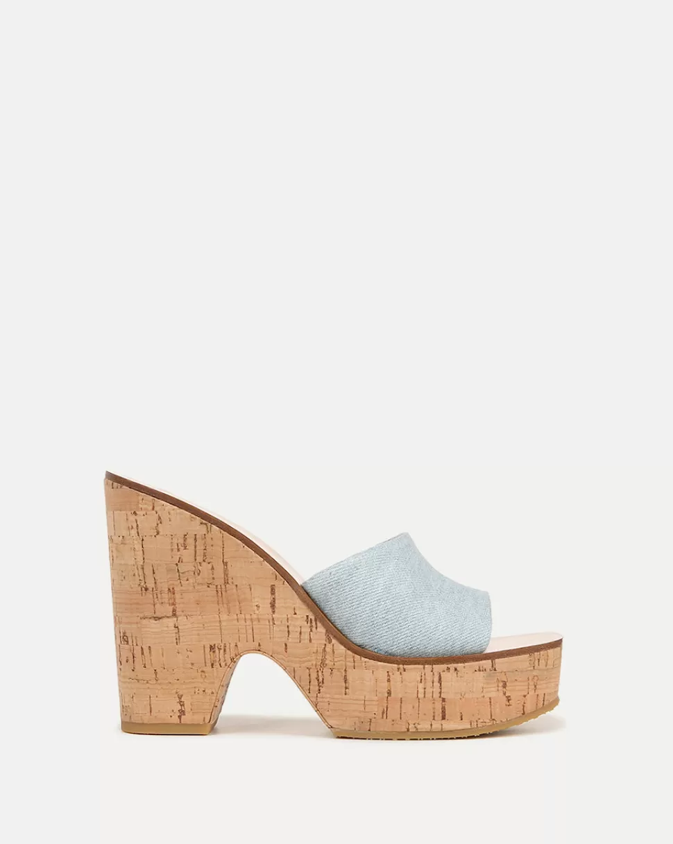 Veronica Beard Shoes | All Shoes>Paulita Denim Wedge Sandal Blue