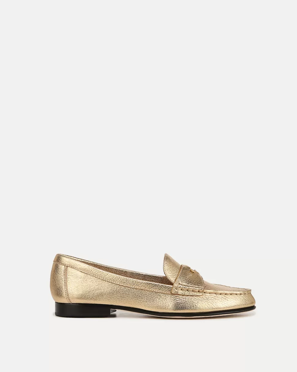 Veronica Beard Shoes | All Shoes>Penny Metallic Leather Loafers Gold