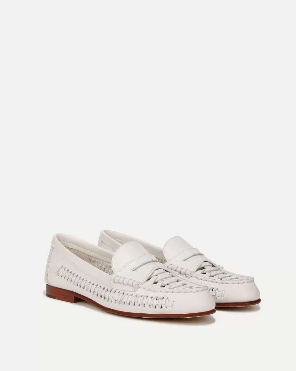 Veronica Beard Shoes | All Shoes>Penny Woven Leather Loafer Coconut