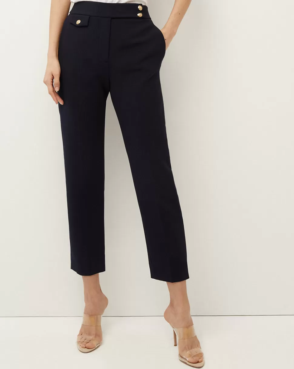 Veronica Beard Cult Classics | Best Sellers>Renzo Slim-Leg Pant Navy with Gold Buttons