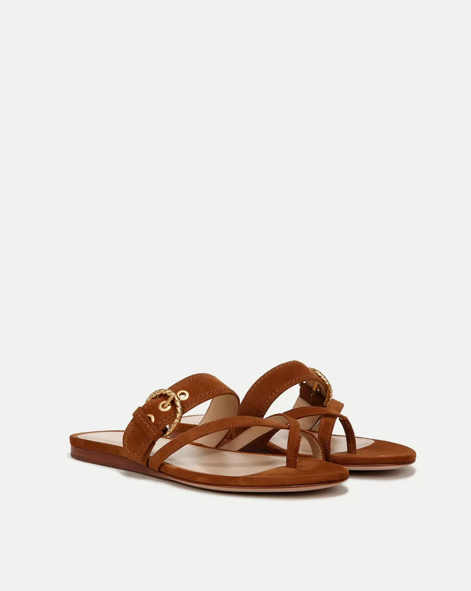 Veronica Beard Shoes | All Shoes>Salva Suede Criss Cross Flat Sandal Caramel