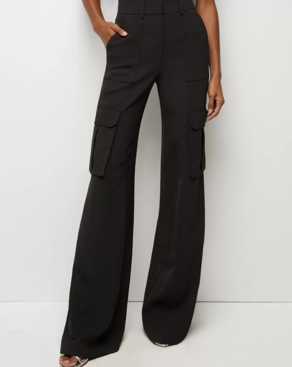 Veronica Beard Best Sellers | Pants>Saul Wide-Leg, High-Rise Cargo Pant Black