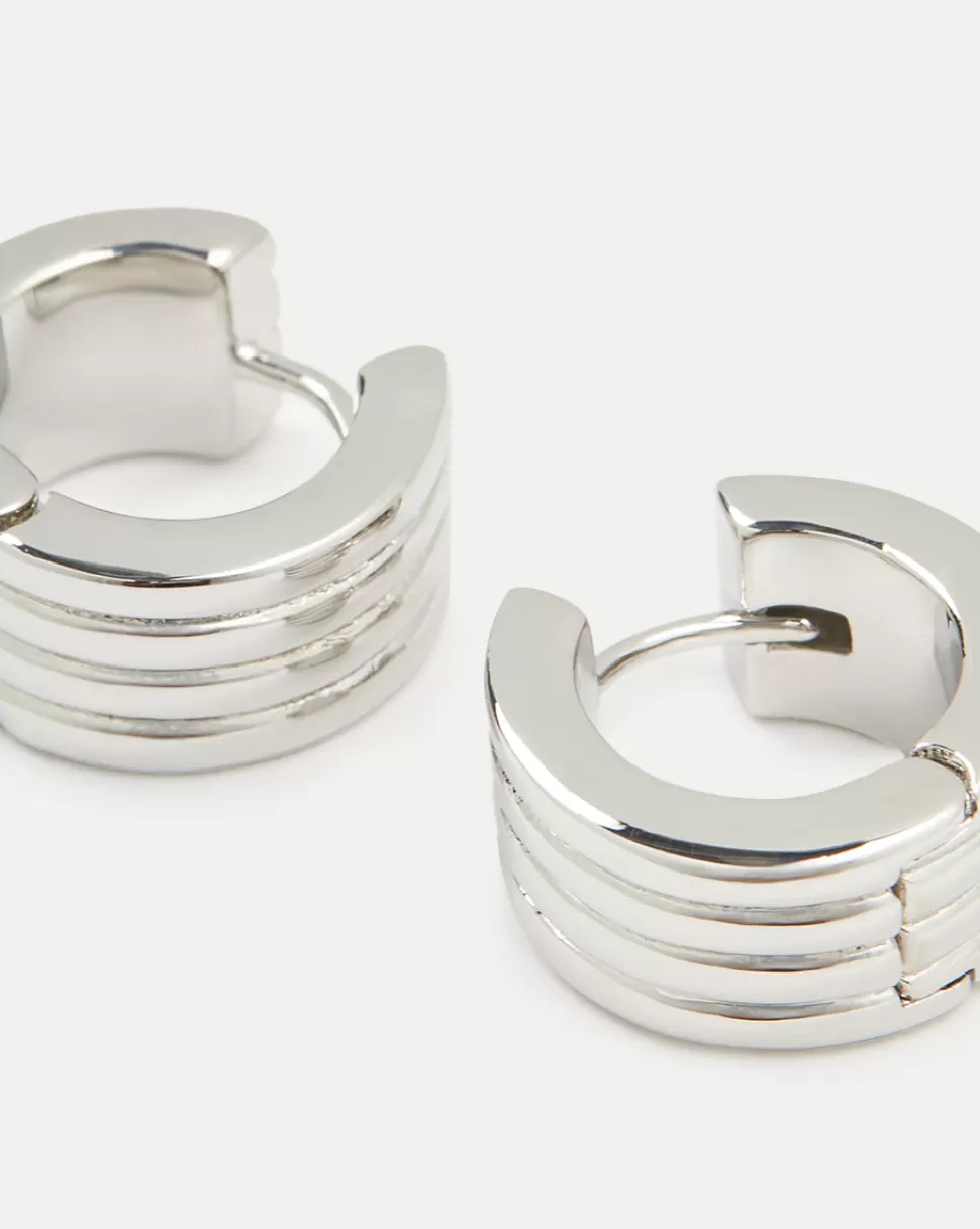 Veronica Beard Home & Accessories | Accessories> Ridge Hoop Earrings Silver