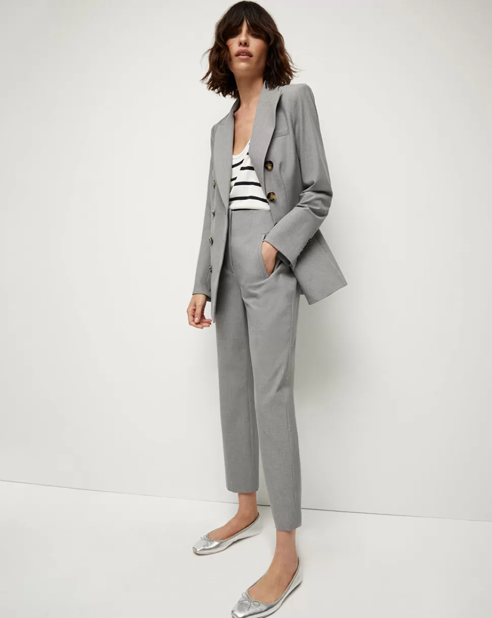 Veronica Beard Pants | Matching Sets>Stila Cropped Straight-Leg Suit Pant Heather Grey