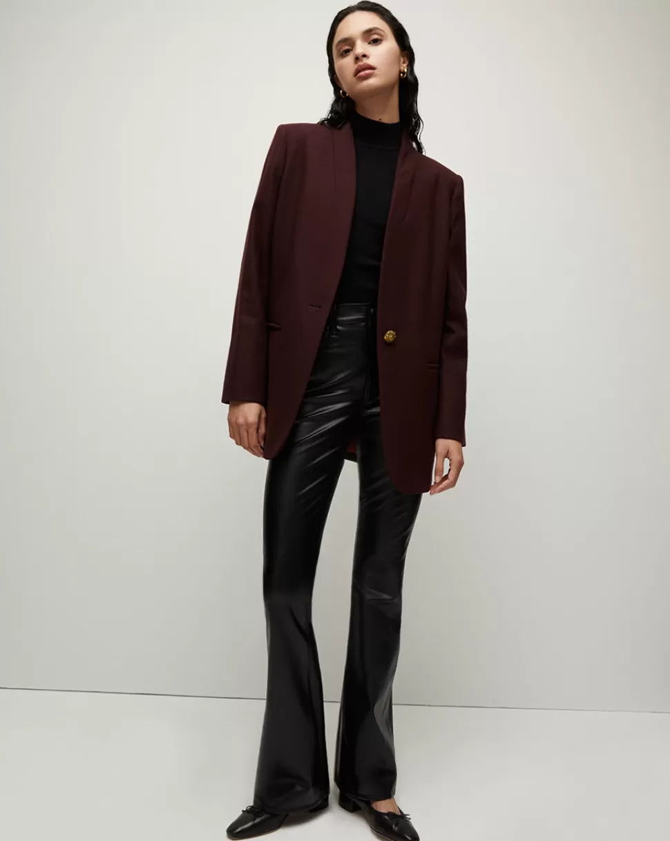 Veronica Beard Outerwear>Tal Wool-Cashmere Dickey Coat Deep Merlot