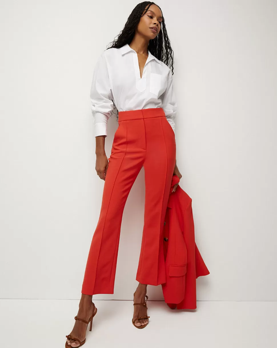 Veronica Beard Best Sellers | Clothing>Tani Ice Blue Slim Kick-Flare Pant Flame