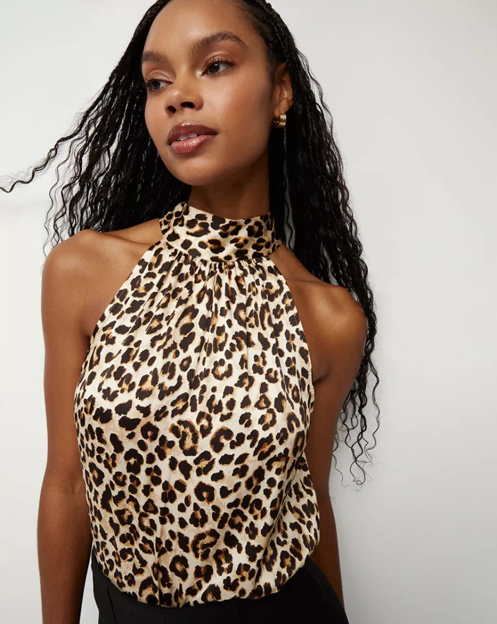 Veronica Beard Tops & Tees | Clothing>Tanisha Halter-Neck -Print Top Leopard