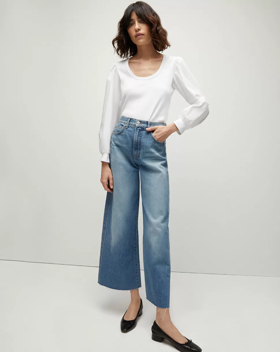 Veronica Beard Clothing | Jeans>Taylor High-Rise Wide-Leg Crop Jeans Enough Said