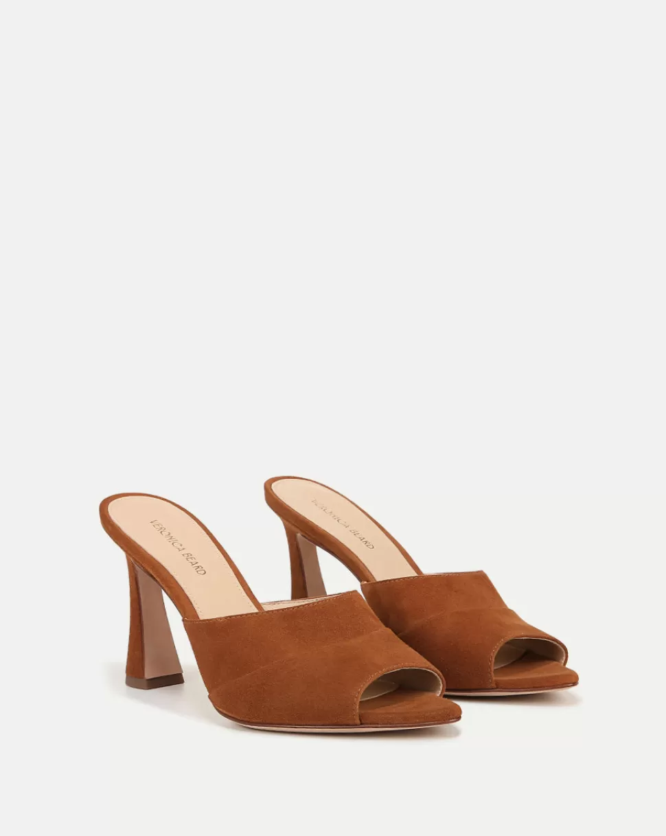 Veronica Beard Shoes | All Shoes>Thora Suede Heeled Mule Shoe Caramel