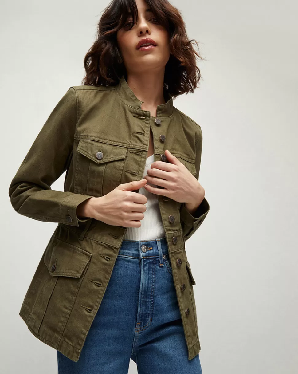 Veronica Beard Best Sellers | Clothing>Tika Elongated Denim Jacket Army