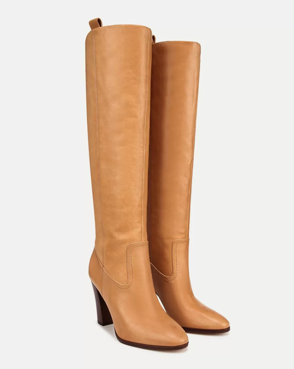 Veronica Beard Shoes | All Shoes>Vesper Leather Knee-High Boot Natural