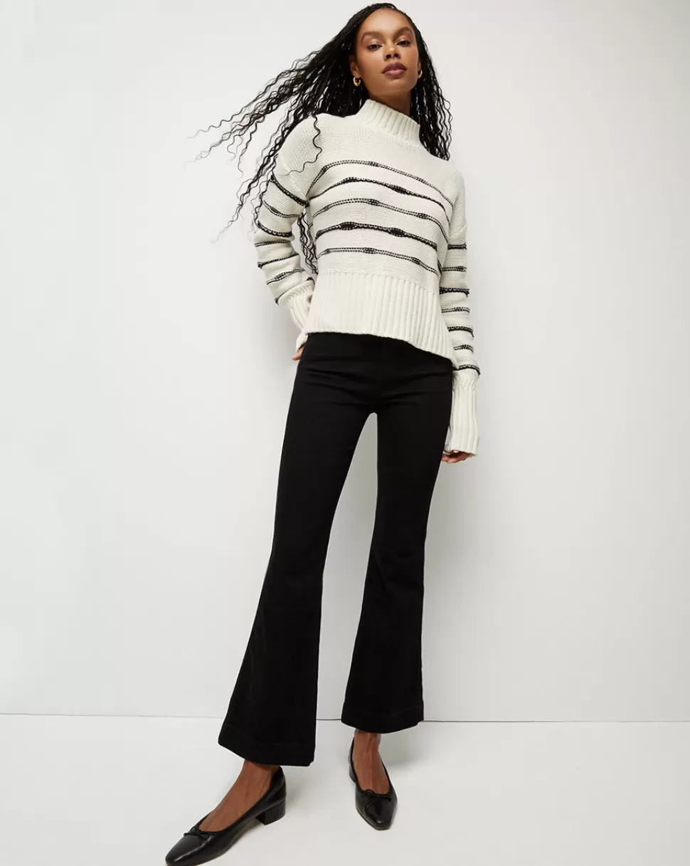 Veronica Beard Sweaters>Viori Black  White Striped Sweater White/Black