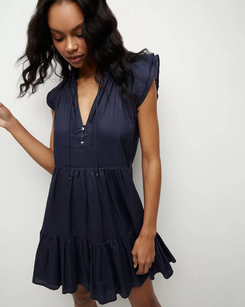 Veronica Beard Dresses>Zee Linen Dress Marine